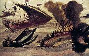 Filippo Napoletano Naval Battle oil on canvas